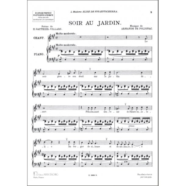 Soir Au Jardin Chant-Piano